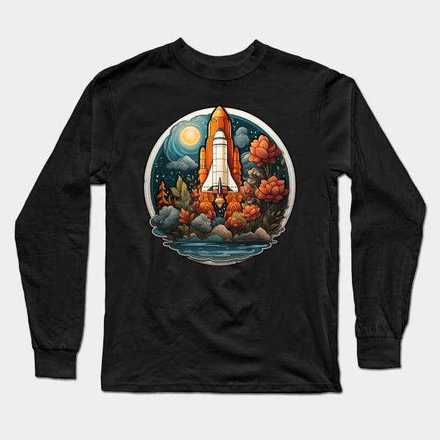 AI Generated Rocketship Long Sleeve T-Shirt by Keciu's Shop